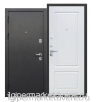 Входная металлическая дверь Толстяк Букле Черный Белый ясень НОВИНКА  производителя Феррони