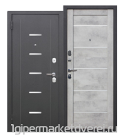 Входная металлическая дверь 7,5 см Серебро Астана милки Царга белая лакобель/бетон снежный производителя Феррони