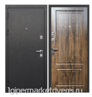 Входная металлическая дверь Толстяк Букле Черный Грецкий орех, Ясень Серый производителя Феррони