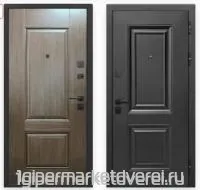 Входная металлическая дверь 9 см Муар черный 2 квадрата Каштан производителя Феррони